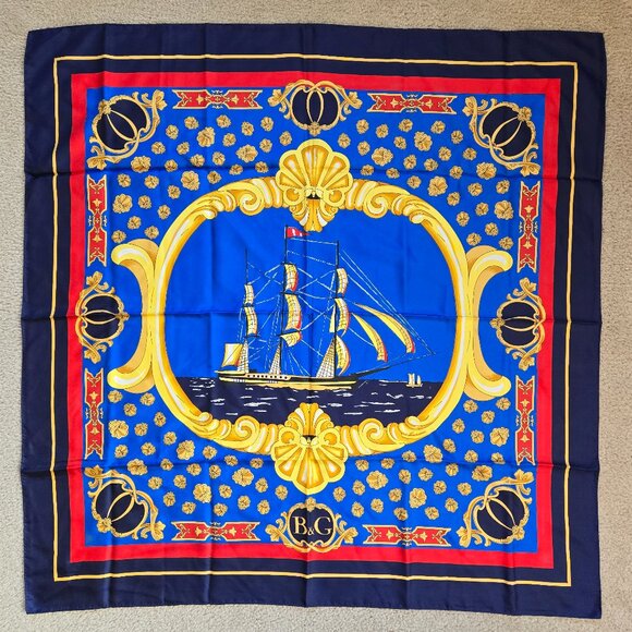 Andre Claude Canova Accessories - Nautical Ocean Ship Silk Scarf Andre Claude Canova